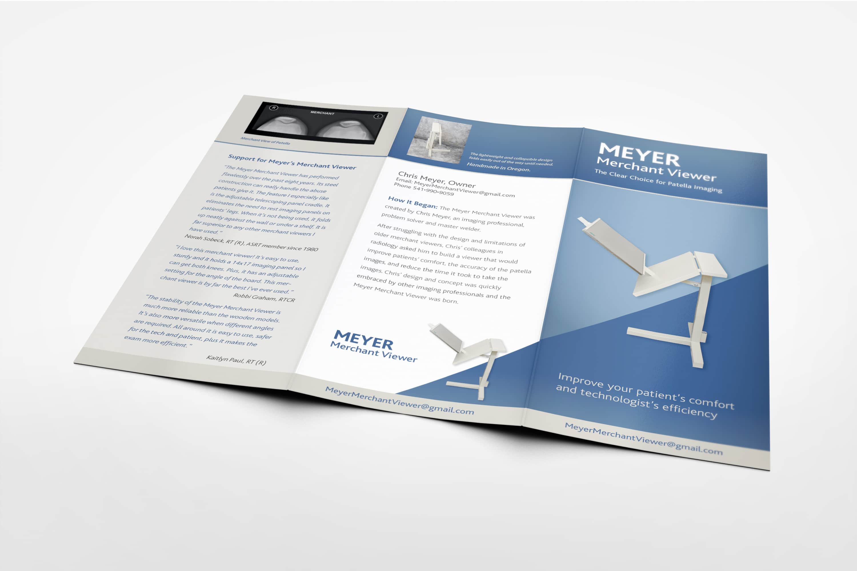 Graphic Design of trifold brochure exterior
